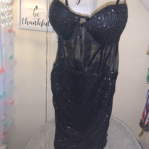 Black sparkly sheer dress